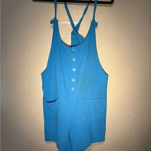 Blue Sleeveless Jumpsuit